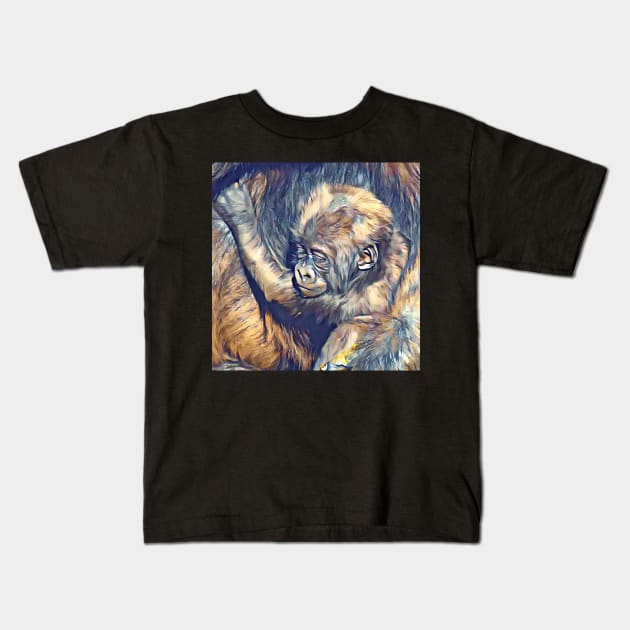 Western Lowland Gorilla baby Kids T-Shirt by Sharonzoolady